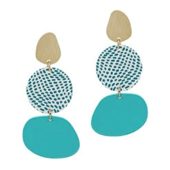 Three Drop Earrings -Women Fashion E 2405TL EME1602TEAL 2T