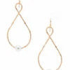 Gold Loop With Pearl Earrings -Women Fashion E 2420G 7 4430MG 2T