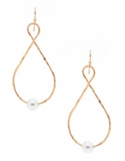 Gold Loop With Pearl Earrings