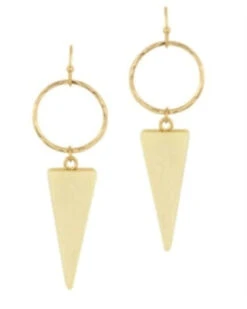 Triangle Gold Circle Earrings