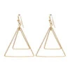 Double Layered Triangle Earrings -Women Fashion E 2943G VER4785GD 2T