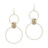 Open Circles With Textured Knot Earrings -Women Fashion E 3084G EME2915GD 2