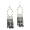 Ombre Seed Bead Earrings -Women Fashion E 3106BK TE1474GRY BLK 2