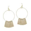 Open Circle With Bar Accents Earrings -Women Fashion E 3182G EME2806WG 2T