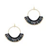 Crystals On Open Circle Earrings -Women Fashion E 3189BK AE4461BLK 2