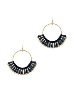 Crystals On Open Circle Earrings