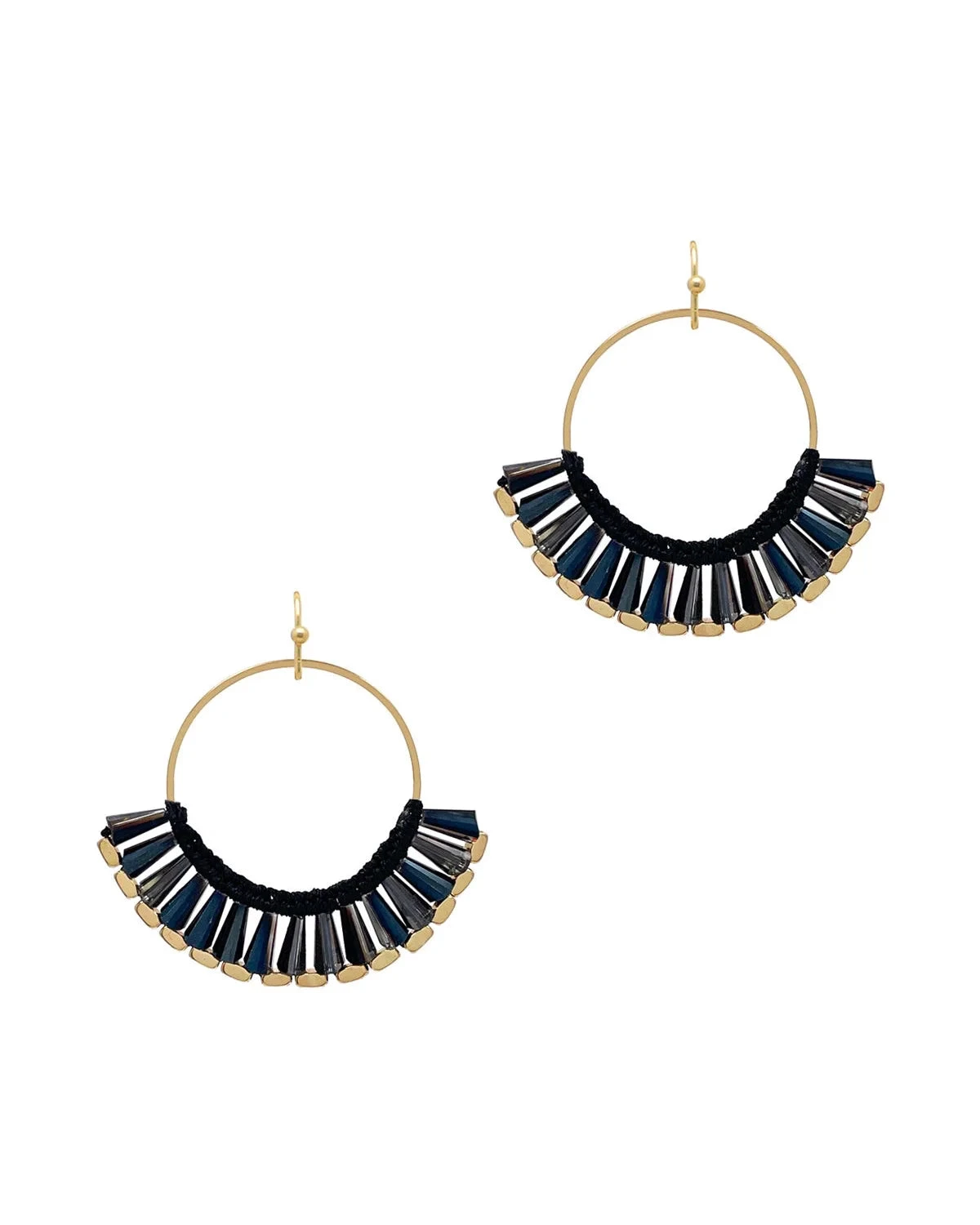 Crystals On Open Circle Earrings 3 Crystals On Open Circle Earrings