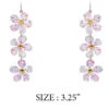 Glitter Flower Earrings -Women Fashion E 3410WH ME20607WHT 2