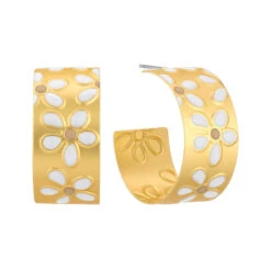 Daisy Hoop Earrings 8 Daisy Hoop Earrings -Women Fashion E 3590WH AE2199WHITE 2