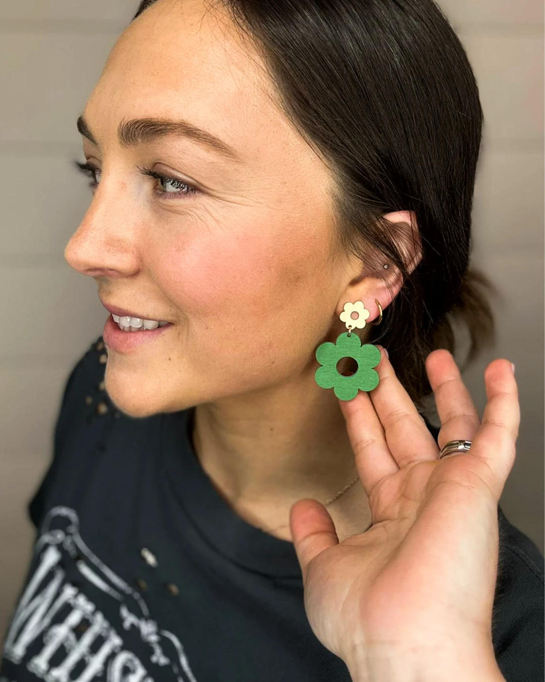 Flower Drop Earring 4 Flower Drop Earring - Image 2