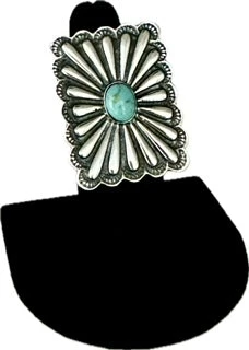 Turquoise & Rectangle Concho Ring
