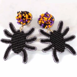 Beaded Spider Earrings