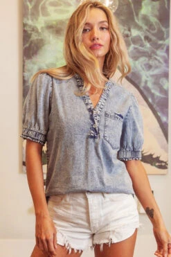 Washed Denim Top 9 Washed Denim Top -Women Fashion IMG 0130