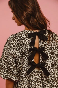 Denim Leopard Back Tie Dress -Women Fashion IMG 0140