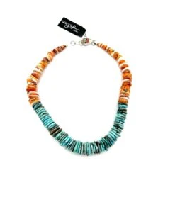 Turquoise And Spiny Oyster Necklace