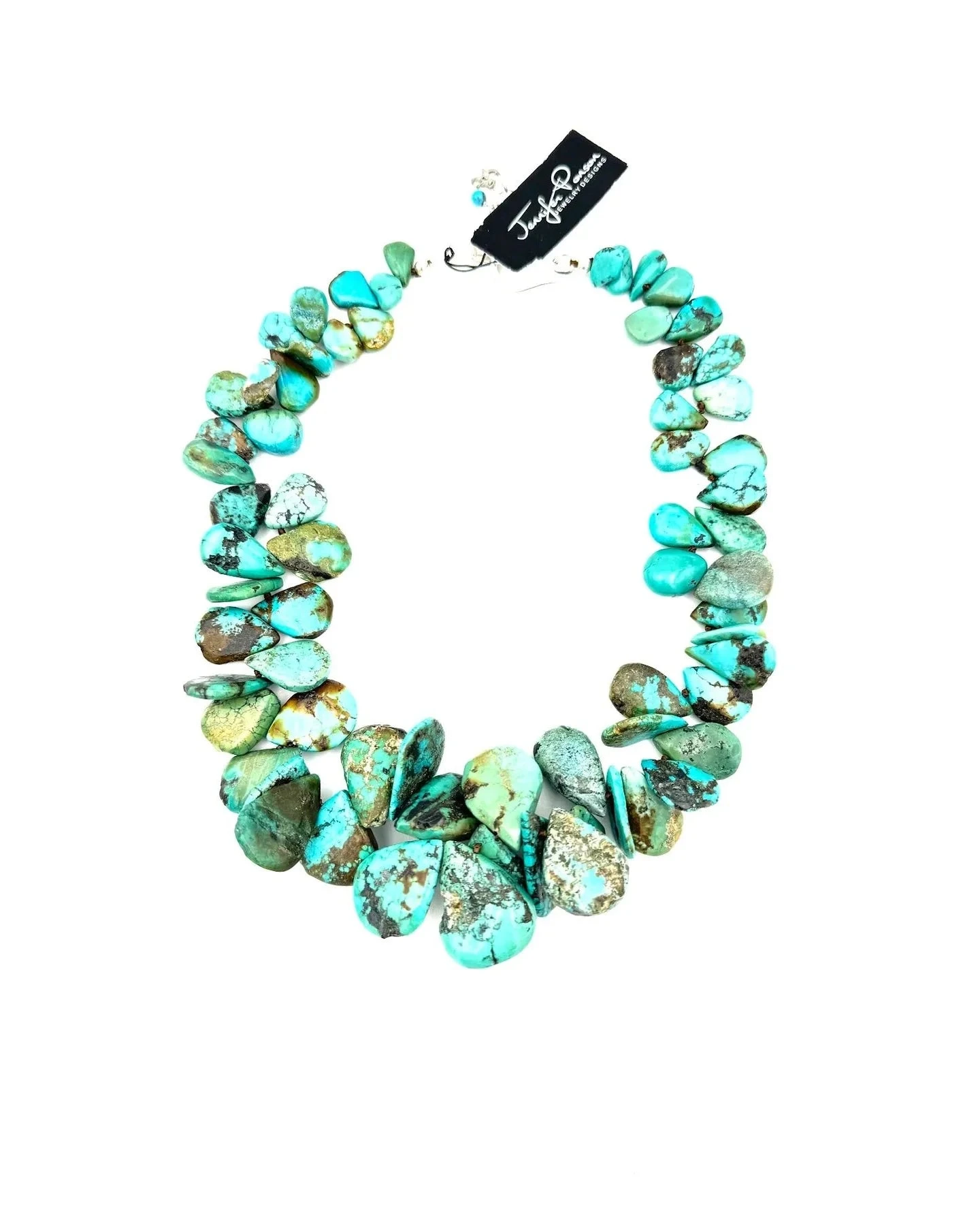 Double Row Turquoise Teardrop Necklace 3 Double Row Turquoise Teardrop Necklace