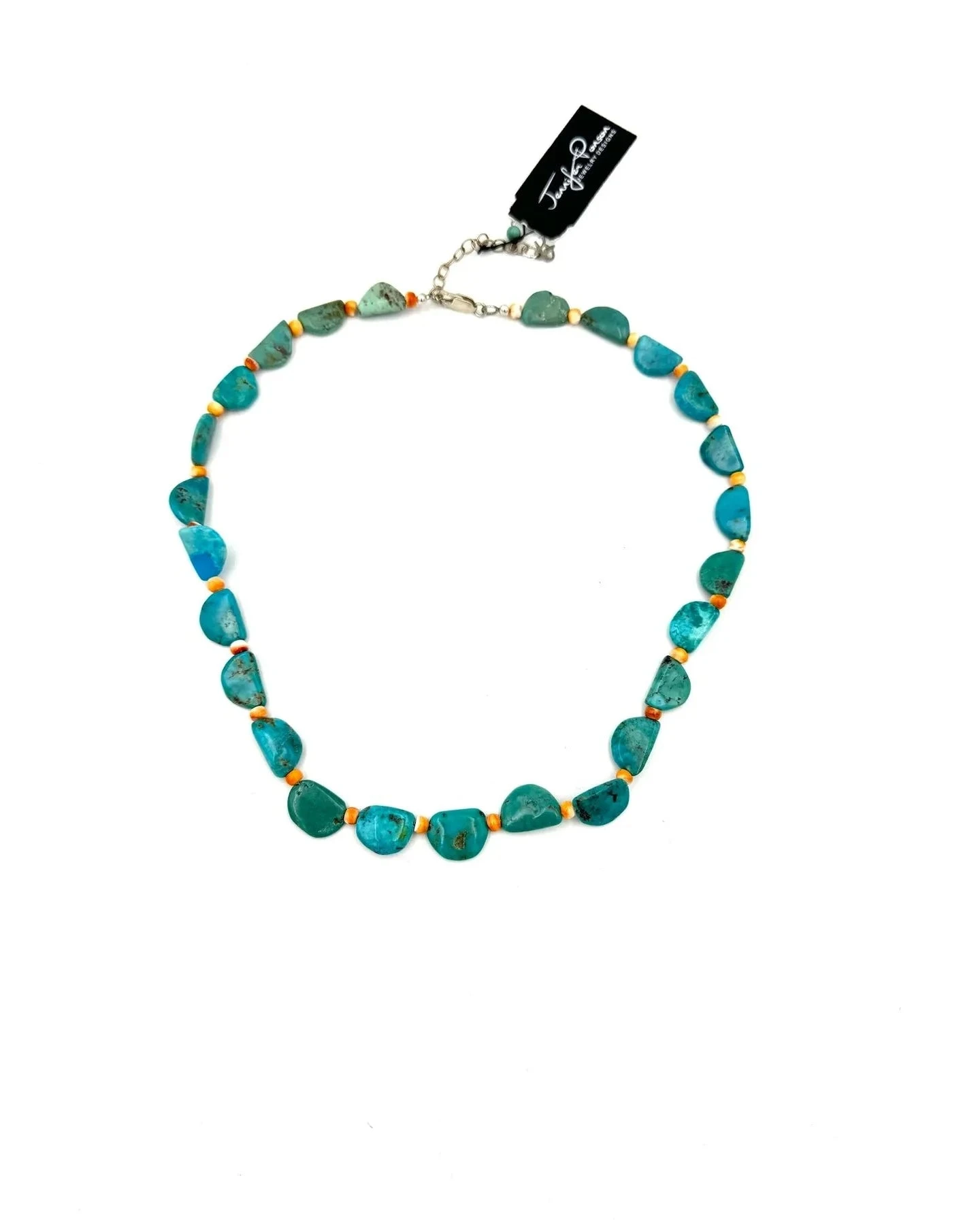 Half Disc Turquoise And Spiny Oyster Necklace 3 Half Disc Turquoise And Spiny Oyster Necklace