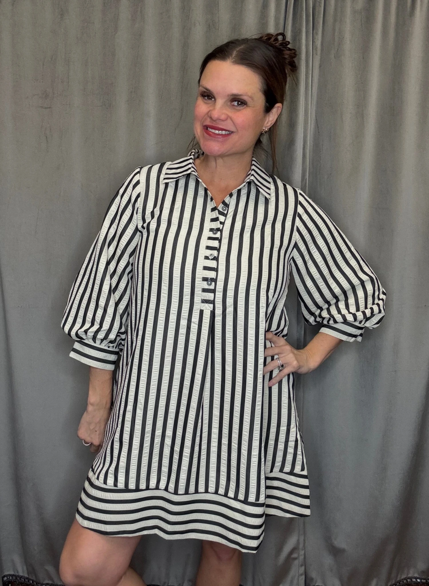 Striped Pullover Mini Dress 3 Striped Pullover Mini Dress