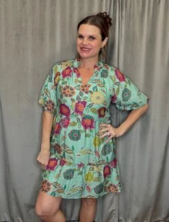 Puff Sleeve Floral Dress