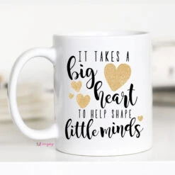 Ceramic Mugs -Women Fashion It takes a big heart 11 white