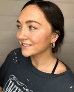 Layered Textured Hoop Earring