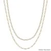Pearl And Gold Layered Necklace -Women Fashion MNE1356CRM GD
