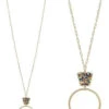 Multi Crystal Gold Circle Necklace