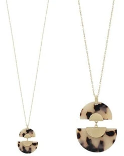 Women Fashion 43 Acrylic Half Moon Gold Necklace