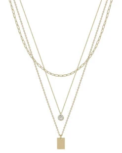 Triple Layer Rectangle Necklace