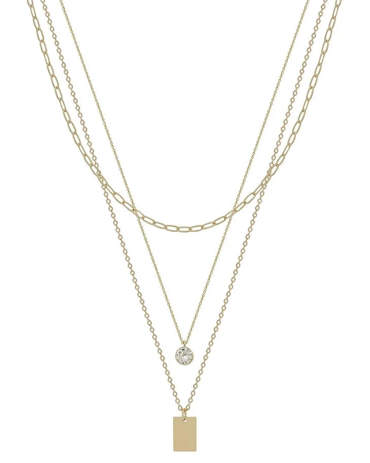 Triple Layer Rectangle Necklace 3 Triple Layer Rectangle Necklace