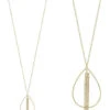 Teardrop Necklace With Bar 1 Teardrop Necklace With Bar -Women Fashion N 2213G EMN2112WG GD 2