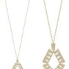Gold Geometric Diamond Shaped Necklace 1 Gold Geometric Diamond Shaped Necklace -Women Fashion N 2215G EMN2970S MG 2T