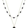 Black Square Beaded Layer Necklace 2 Black Square Beaded Layer Necklace -Women Fashion N 2229BK TNE1255BLK 2