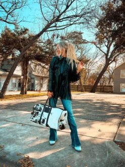 Leather Fringe Shirt -Women Fashion PhotoJan022025 13908PM