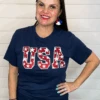 USA Tee With Stars In Red Glitter -Women Fashion USATeewithStarsinRedGlitter 4