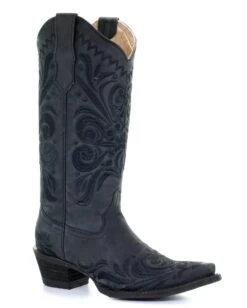 Corral Boots Tall Black Filigree Boot