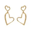 Double Heart Earrings -Women Fashion VE1325GD