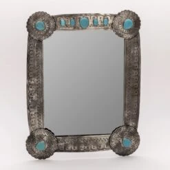 Stamped Turquoise Mirror