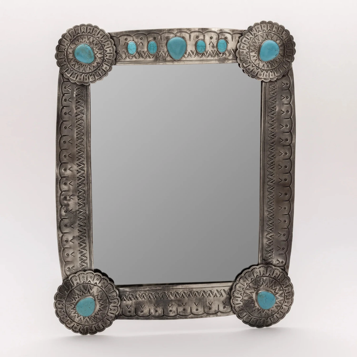 Stamped Turquoise Mirror 3 Stamped Turquoise Mirror