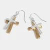 Double Bling Cross Earrings -Women Fashion WN005003