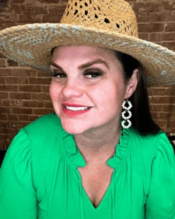 Wood Beaded Triple Drop Earrings