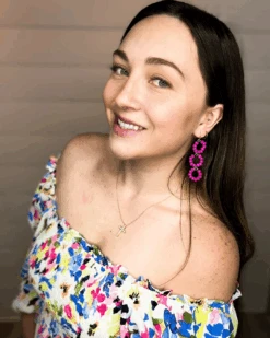 Wood Beaded Triple Drop Earrings -Women Fashion WoodBeadedTripleDropEarrings 2