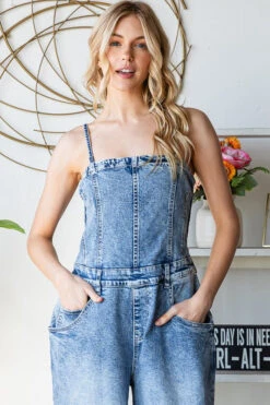 Stretch Denim Overalls