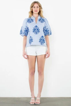 Embroidered Stripe Top -Women Fashion a8c7c200 58c7 4bbb b41e f169b2397471