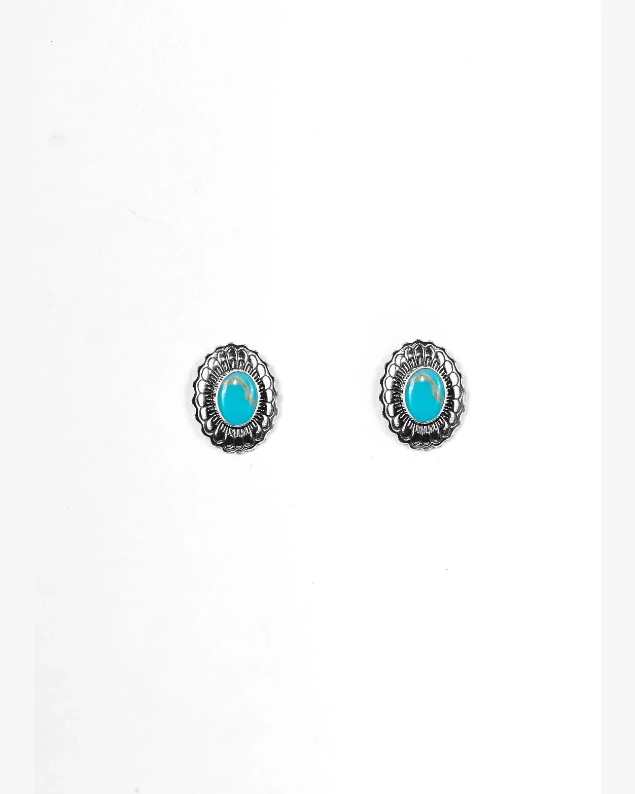 Concho Turquoise Earrings 3 Concho Turquoise Earrings