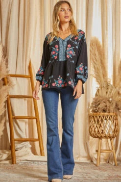 Babydoll Embroidered Top