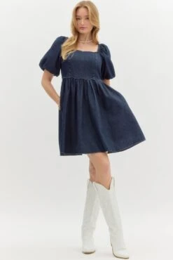 Denim Babydoll Dress 11 Denim Babydoll Dress -Women Fashion dkd5