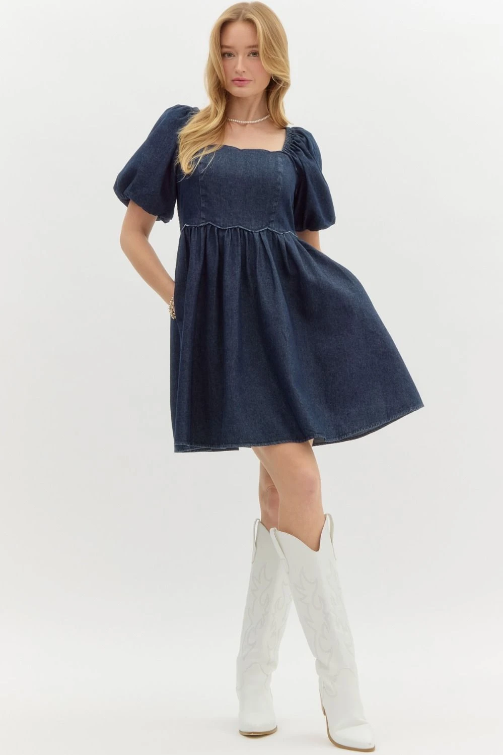 Denim Babydoll Dress 7 Denim Babydoll Dress - Image 5