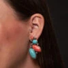 Turquoise/Coral Post Earrings 1 Turquoise/Coral Post Earrings -Women Fashion earringturqoiseandcorral