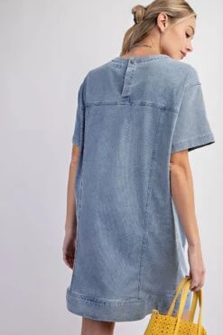 Washed Denim Tunic Dress -Women Fashion ed23847 washed denim v1 2